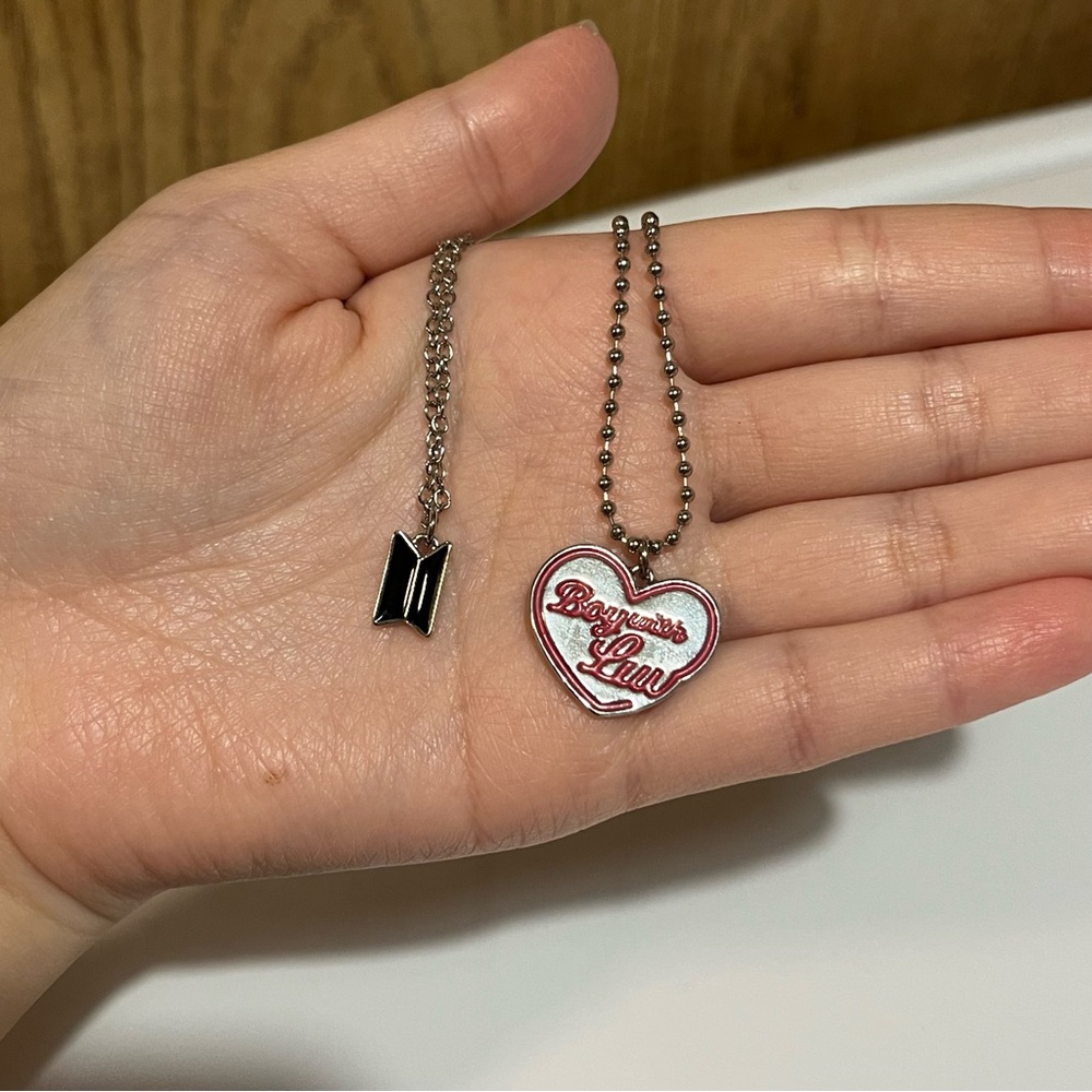 BTS Boy With Luv Necklace Set!
